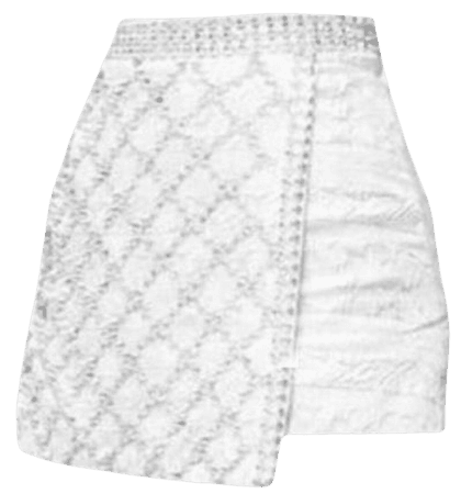 white embellished beaded mini skirt