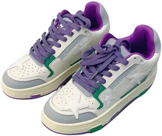 White & Purple Aesthetic Star Sneakers | AESTHETIC SHOES – Boogzel Clothing