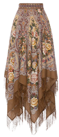 Matryoschka Fringe Wool-Blend Midi Skirt By Lena Hoschek | Moda Operandi