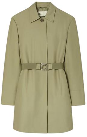 Belted Twill Coat: Women's Designer Coats | Tory Burch