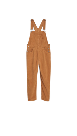 Free People tan cotton overalls