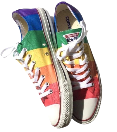 rainbow canvas sneakers