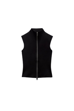 FITTED TOP WITH ZIPPER - Black | ZARA United States