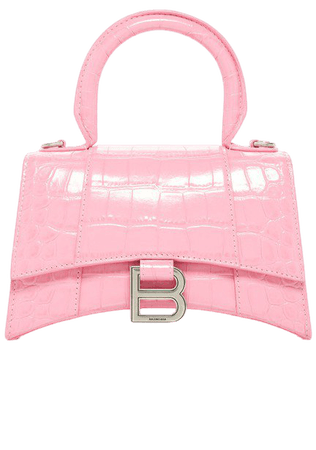 Hourglass Small Croc-Effect Leather Top Handle Bag by Balenciaga | Moda Operandi