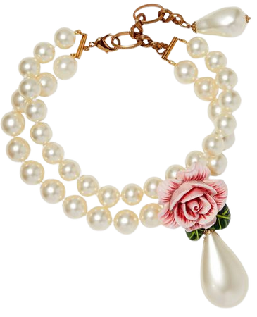 Dolce & Gabbana | Faux-pearl, enamel and crystal necklace | NET-A-PORTER.COM