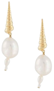 Anni Lu Turret Shell Baroque Pearl Earrings - ShopStyle