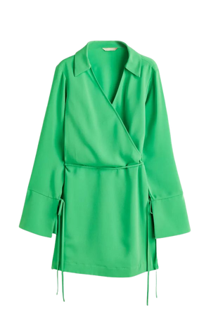 Wrap dress - Bright green - Ladies | H&M US