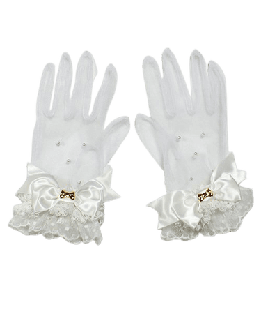 Love Ribbon Short Gloves - Angelic Pretty
