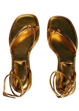 Metallic strap sandals - Women | Mango USA