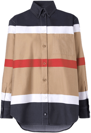 Burberry stripe pattern button-up shirt - FARFETCH