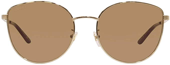 Gucci Women's Light Metal Feminine Cat Eye Sunglasses, Gold Gold Brown, One Size : Clothing, Shoes & Jewelry