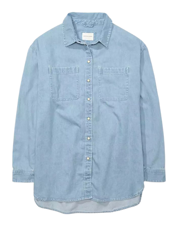 AE Oversized Denim Button-Up Shirt