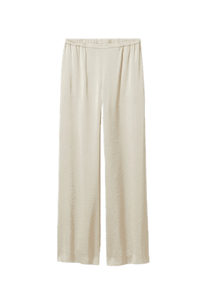 Harper Satin Trousers - Off-white - Weekday WW