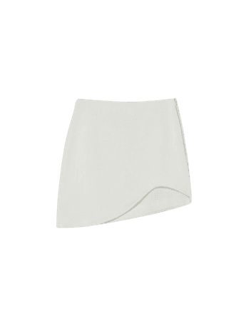 Asymmetric satin mini skirt - New - Woman | Bershka
