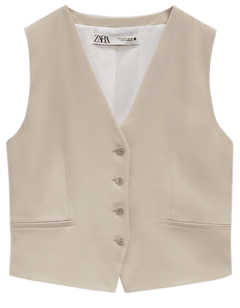 CLASSIC POCKETED VEST - taupe brown | ZARA United States