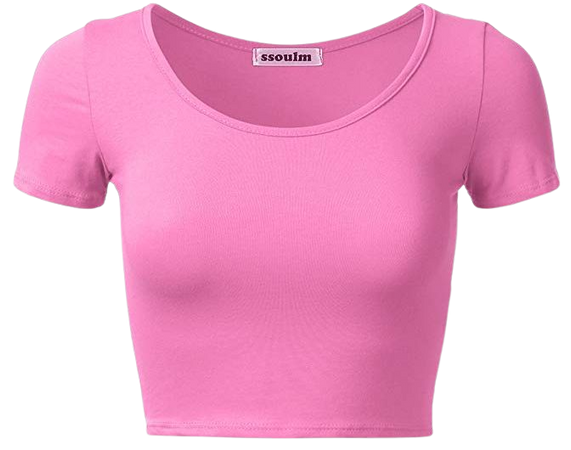 Pink Short-Sleeve Crop-Top