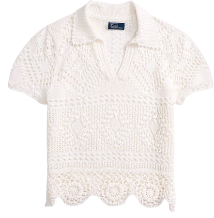 Pointelle Cotton Polo Shirt