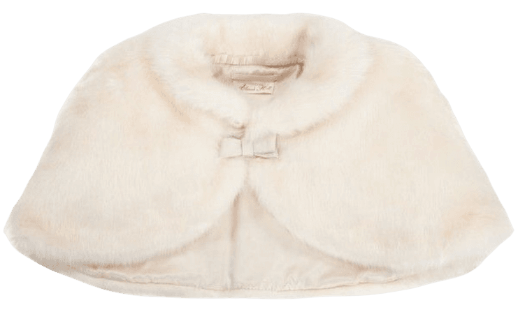 white faux fur cape cream vintage jacket winter spring