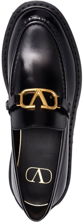 Valentino Garavani Leather logo-plaque Loafers - Farfetch