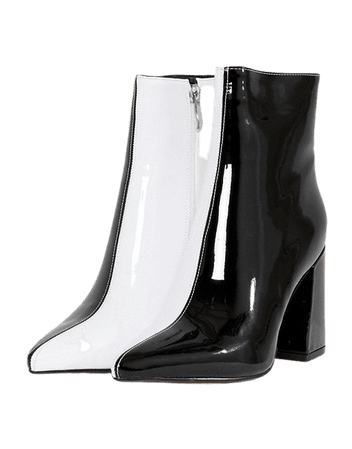 Public Desire Chaos Black and White Contrast Ankle Boots | ASOS