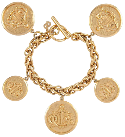Christian Dior 1980s pre-owned logo charms chain bracelet - FARFETCH