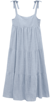 TIERED COTTON DRESS - Light blue | ZARA United States