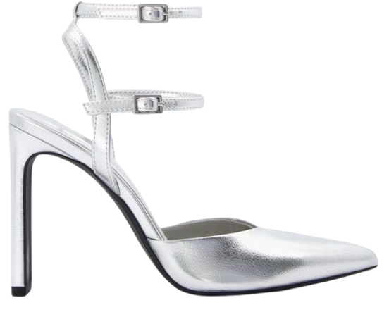 High-heel metallic slingback shoes - Shoes - Women | Bershka