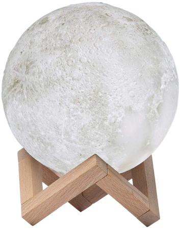 3D Moon Lamp and Night Light For Kids and Adults - Enjoy The Relaxing Ambience and Magic Of Lunar Moonlight In Any Room - USB Rechargeable, 3 Colour Settings and Touch Control - Includes Wooden Stand