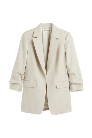 Gathered-sleeve Jacket - Light beige - Ladies | H&M US
