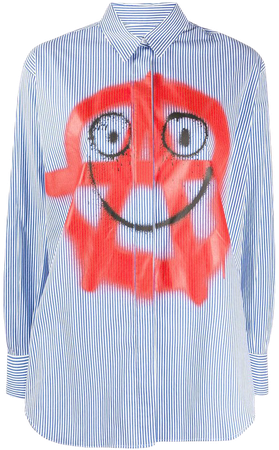 Moschino Spray-print Striped Shirt - Farfetch