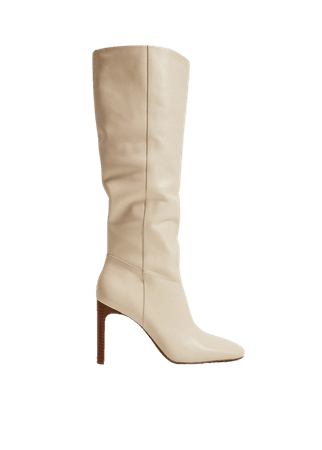 Leather boots with tall leg - Women | Mango USA