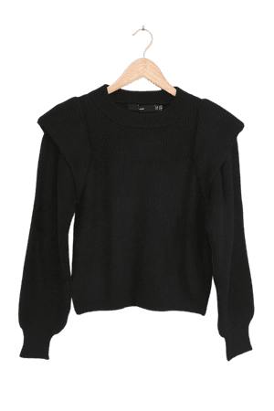 Vero Moda Paddy Black - Black Sweater - Balloon Sleeve Sweater - Lulus