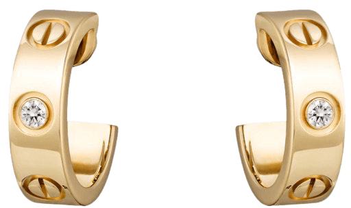 Cartier | LOVE Earrings, 2 diamonds – Yellow Gold