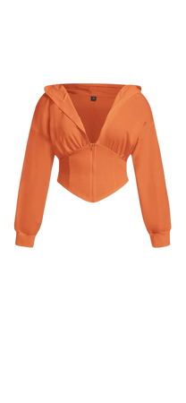 orange corset hoodie