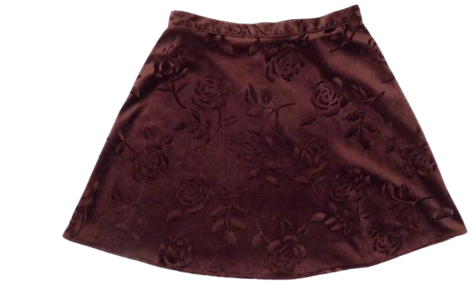 Vintage 90s Brown Velvet Rose Print Mini Skirt Size S | Etsy