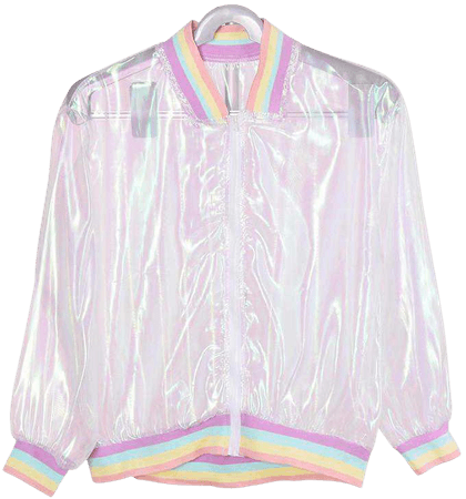 Holographic Rainbow Jacket | Shop Minu | Korean and Aesthetic fashion