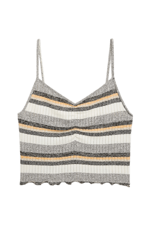 Fine knit singlet - Multi stripes - Cropped tops - Monki WW