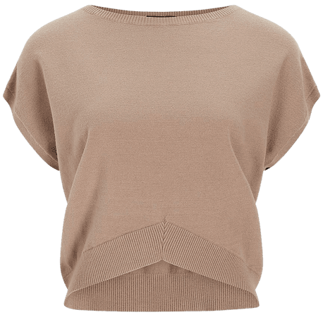 Bateau Neck Short Sleeve V Hem Sweater | Express
