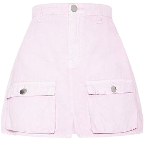 Lilac Neon Pocket Detail Denim Skirt | Denim | PrettyLittleThing