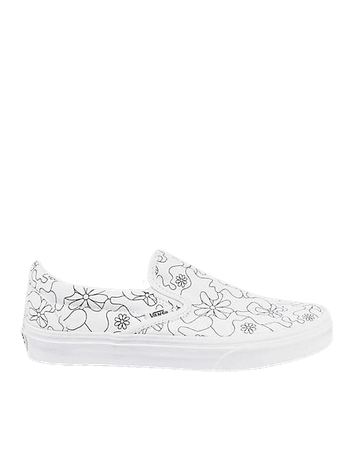 Vans Slip-On U-Paint Camo Daisy sneakers in white | ASOS