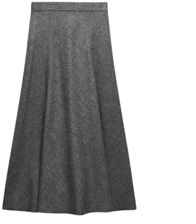 WOOL BLEND CAPE SKIRT ZW COLLECTION - Gray marl | ZARA United States