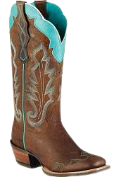 blue n brown cowgirl boots