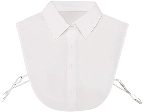 Shinywear Women's Peterpan Detachable Fake Collars Cotton Half Shirt Blouse Dickie Office Lady Shirt Alternative Set(2pcs White+Black Pointed Collar) at Amazon Women’s Clothing store