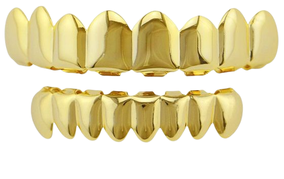 HIP HOP Gold Teeth Grillz Top & Bottom 8 Teeth Grills Dental Cosplay Vampire Tooth Caps Rapper Party Jewelry Gift XHYT1007-in Body Jewelry from Jewelry & Accessories on Aliexpress.com | Alibaba Group