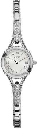 Silver-Tone Crystal Bracelet Watch