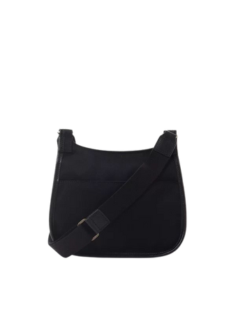 black nylon and leather shoulder bag | agnès b.