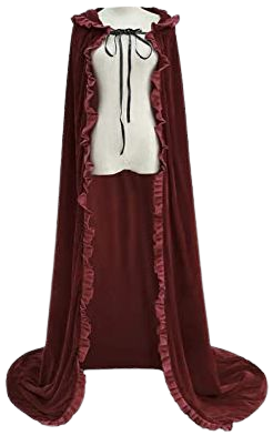Amazon.com: iCos Unisex Full Length Red Velvet Renaissance Medieval Hooded Cloak Cape Halloween Costume: Beauty