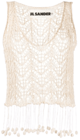Jil Sander Crochet Knit Vest JPPQ754503WQY24058 Neutral | Farfetch