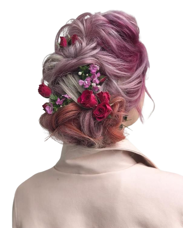 Shades of Pink Floral Updo
