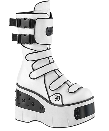 DEMONIA "Kera-108" Ankle Boots - White Vegan Leather – Demonia Cult